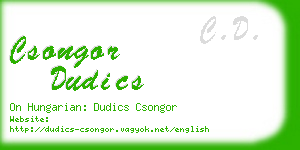 csongor dudics business card